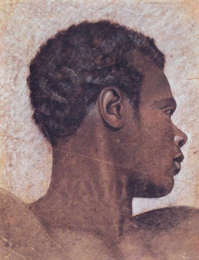Huvudet på en svart person av Theodore Gericault