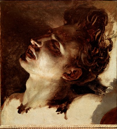 Huvud av en död ung man Målning av Jean Louis Theodore Gericault (1791-1824) 1800-talets sön. 31x33 cm Rouen, Musee des Beaux Arts av Theodore Gericault