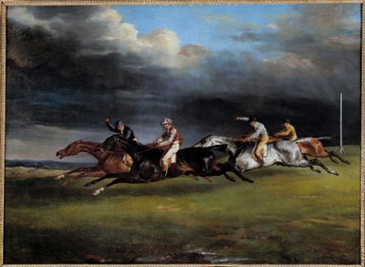 Horse Race säger derbyt vid Epsom Painting av Theodore Gericault (1791-1824) 1821 Sön. 0,92x1,25 m av Theodore Gericault