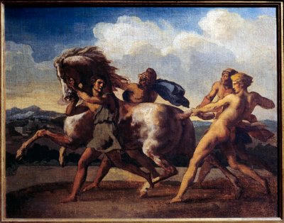 Häststopp av slavar. Målning av Theodore Gericault (1791-1824) av Theodore Gericault