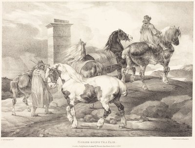Hästar på väg till en marknad av Theodore Gericault