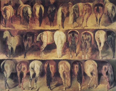Hästarnas bakdel av Theodore Gericault