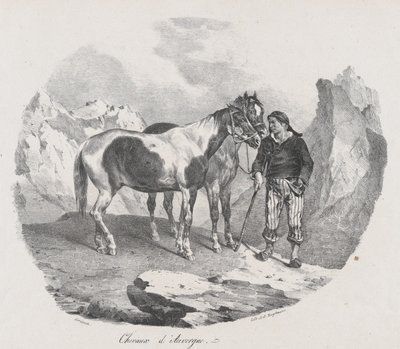 Hästar i Auvergne, 1822. av Theodore Gericault