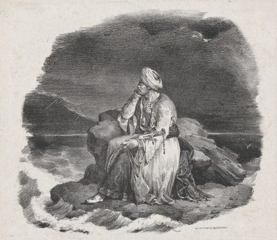 Jag drömmer om henne i de kraschande vågorna, 1818. av Theodore Gericault