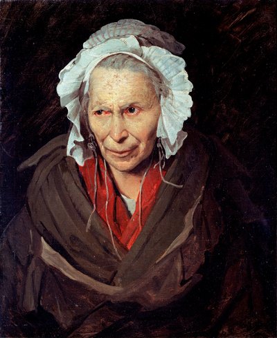 La Hyene de la Salpetriere eller monoman av avundsjuka Porträtt av en gammal kvinna som lider av psykisk sjukdom av Theodore Gericault