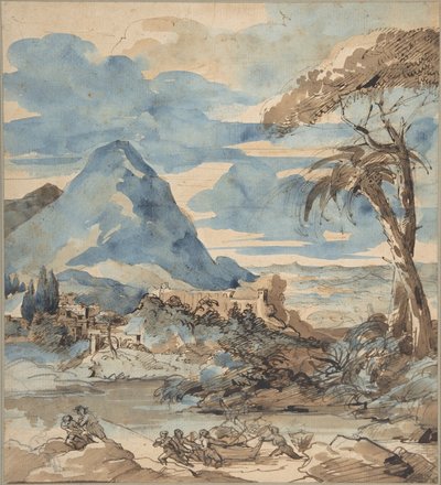 Landscape with Fishermen av Theodore Gericault