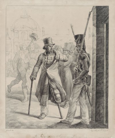 Den schweiziska vaktposten vid Louvren (The Swiss Royal Guard Sentry at the Louvre) av Theodore Gericault
