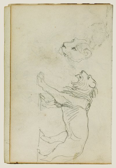 Lejon som går, huvud av en lejonhona av Theodore Gericault