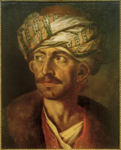 Mansporträtt (förmodligen Mustafa) av Theodore Gericault