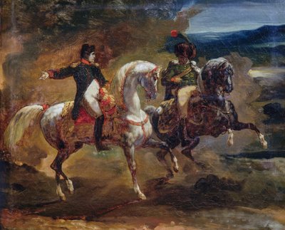 Napoleon Bonaparte ger order till överordnad officer, målning tillskriven Theodore Gericault, Napoleonkrigen av Theodore Gericault