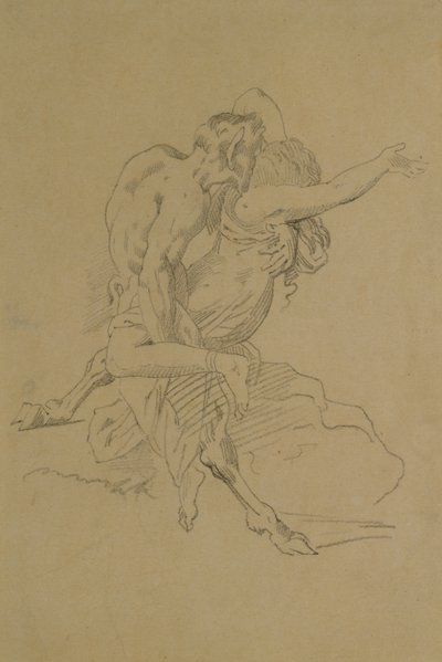 Nymf och Satyr av Theodore Gericault