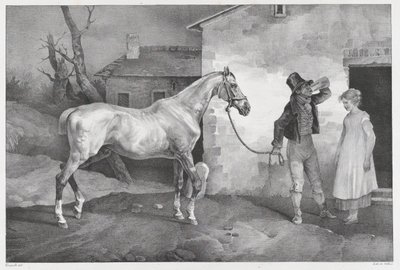 En gammal häst vid dörren till ett värdshus av Theodore Gericault