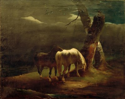 Hästar i hagen av Theodore Gericault