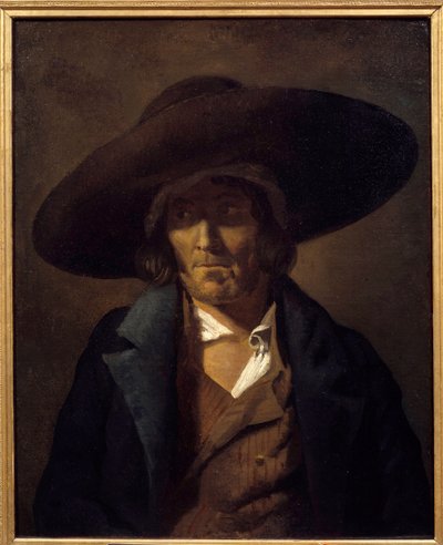Porträtt av människan kallad Vendeen-målningen av Theodore Gericault (1791-1824) 1800-talets Sun. 0,81x0,64 m av Theodore Gericault