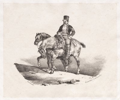 Brevbärare eller två selade hästar av Theodore Gericault