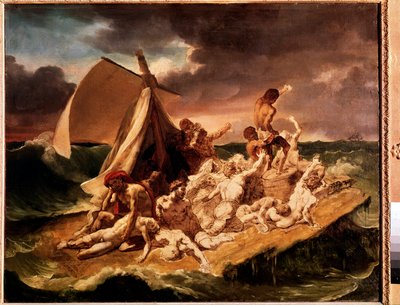Förberedelsestudie för flotten av Meduse (olja på duk av Theodore Gericault