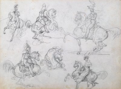Ryttare på stigande hästar av Theodore Gericault