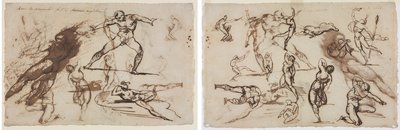 Skissblad (recto) Skissark (verso) av Theodore Gericault