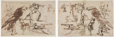 Skissblad (recto) Skissark (verso) av Theodore Gericault
