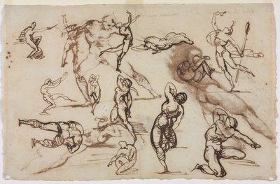 Skissblad (verso) av Theodore Gericault