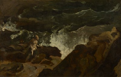 Strandad på en strand (Stormen) av Theodore Gericault