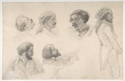 Sex studier till ”Medusas flotte” av Corréard och Savigny av Theodore Gericault