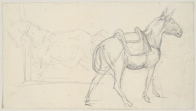 Skiss av en häst av Theodore Gericault