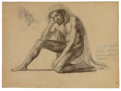 Studera för fadern i Medusas flotte av Theodore Gericault