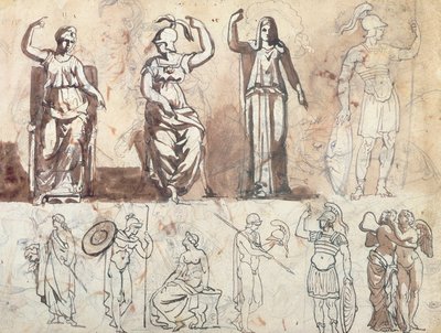 Studie från antika modeller av Theodore Gericault