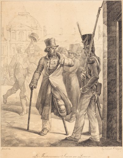 Den schweiziska vaktposten vid Louvren av Theodore Gericault