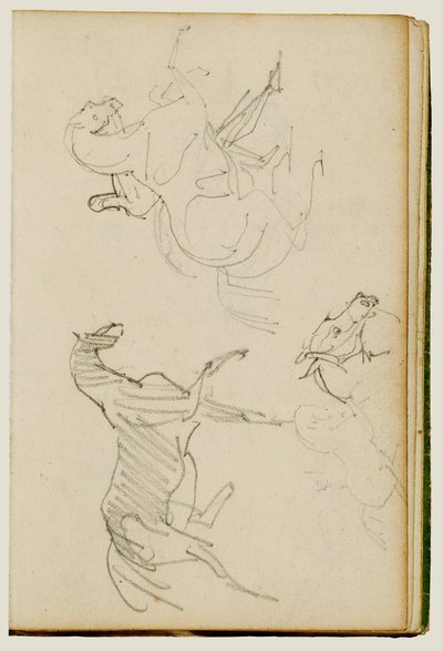 Tre studier på hästar av Theodore Gericault