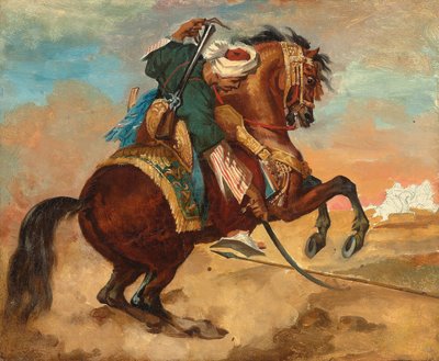 Turk monterad på kastanjefärgad häst, ca. 1810 (olja på duk) av Theodore Gericault