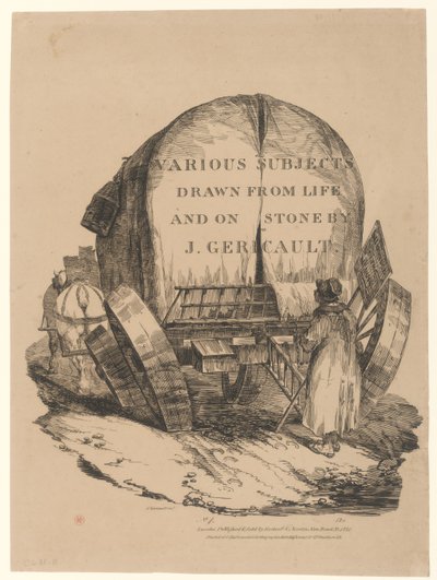 En hästdragen vagn (Titel på den engelska serien) [A Hitched Wagon or A Horse-Drawn Cart (Titelsidan i den engelska serien)] av Theodore Gericault