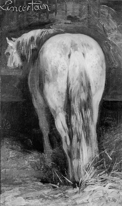 Osäker, Hästen i stallet av Theodore Gericault