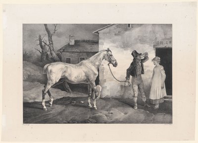 En gammal häst vid dörren till ett värdshus (An Old Horse at the Door of an Inn) av Theodore Gericault