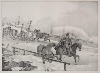 Vagnare som klättrar på en kulle av Theodore Gericault