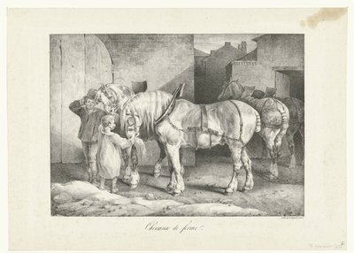 Werkpaarden Gårdshästar (titel på objekt) Fyra olika ämnen (serietitel) av Theodore Gericault