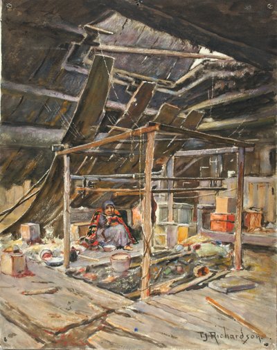 Inhemsk interiör, ca. 1880-1914. av Theodore J. Richardson