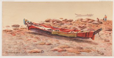 [Northwest Canoe], troligen 1884-86 eller 1903-14 (akvarell på papper) av Theodore J. Richardson