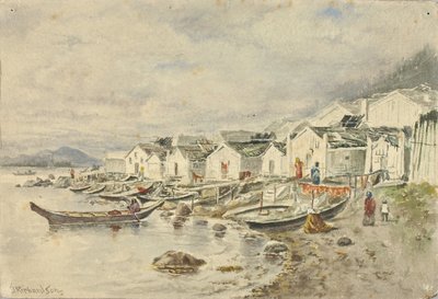 The Ranch Native Village, Sitka, 1884. av Theodore J. Richardson