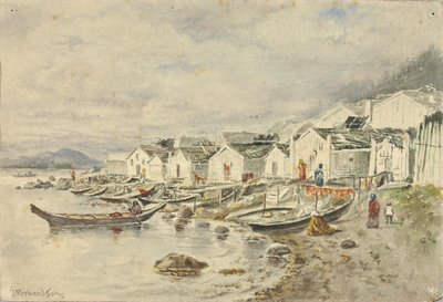 Infödingsbyn Ranch, Sitka, 1884 av Theodore J. Richardson