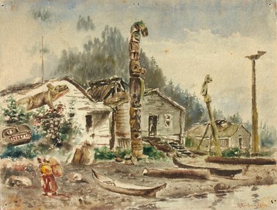 Vy över Wrangell, Alaska, år 1884 av Theodore J. Richardson