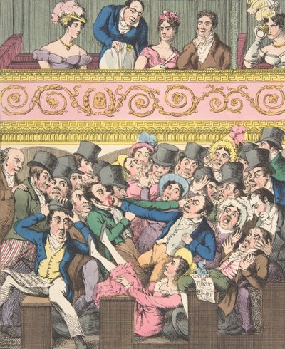 Teatrala nöjen, tavla 2: Contending for a Seat, ca. 1835. av Theodore Lane