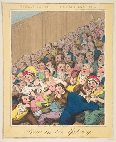 Teaternöjen, Snug in the Gallery, Tallrik 3, ca. 1835. av Theodore Lane