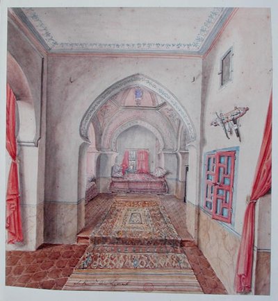 A Morish Interior, Alger (akvarell på papper) av Theodore Leblanc