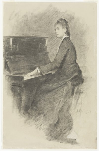 Vid pianot, ca. 1887. av Theodore Robinson