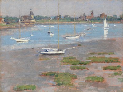 Lågvatten, Riverside Yacht Club, 1894. av Theodore Robinson