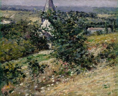 Gamla kyrkan i Giverny av Theodore Robinson