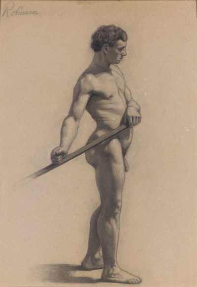 Studie av mansfiguren, 1875 av Theodore Robinson