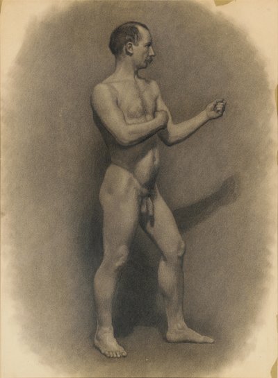 Studie av mansfiguren, 1875 av Theodore Robinson